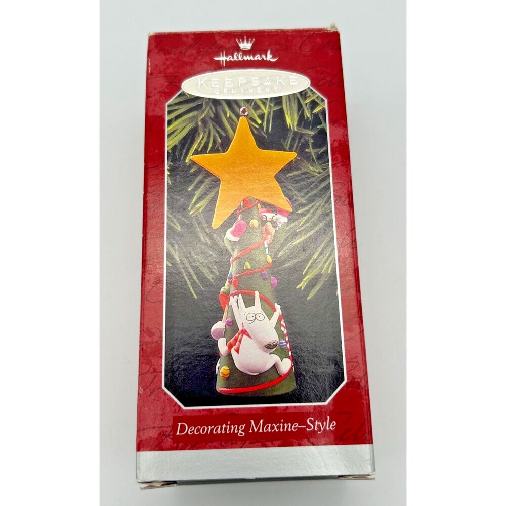 HALLMARK 1998 Keepsake Xmas Ornament- Decorating Maxine Style- Shoebox Floyd Dog